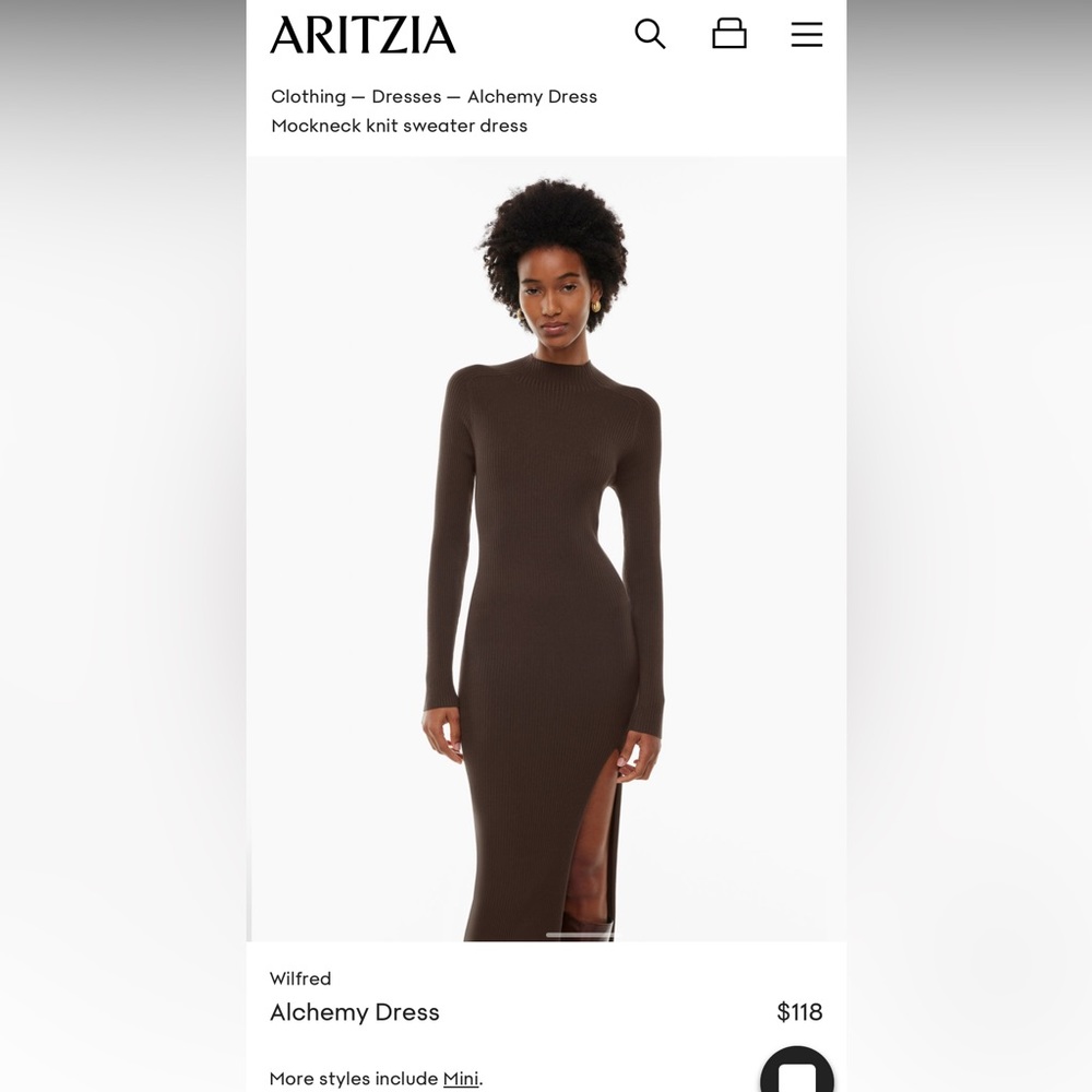 Wilfred Brown Midi Dress